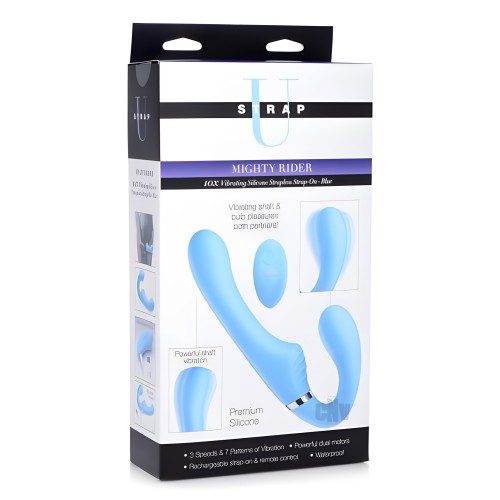 Strap-on Silicona Vibrante 10x - Azul
