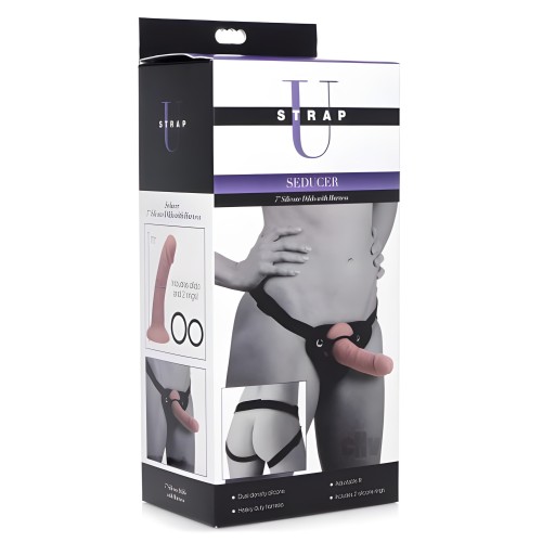 Seducer 7 Inch Silicone Dildo with Harness - Pleasure Set