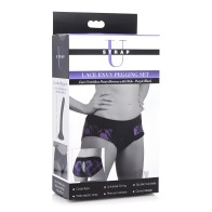 Compra Conjunto de Pegging Lace Envy con Arnés de Panty Crotchless y Dildo