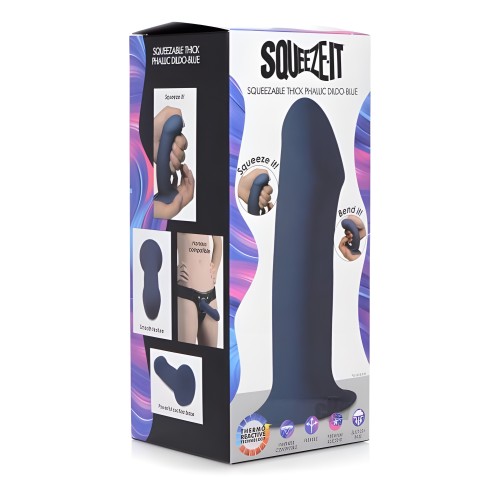 Squeezable Thick Blue Dildo