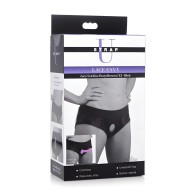 Strap U Lace Envy Black Crotchless Panty Harness - L/XL