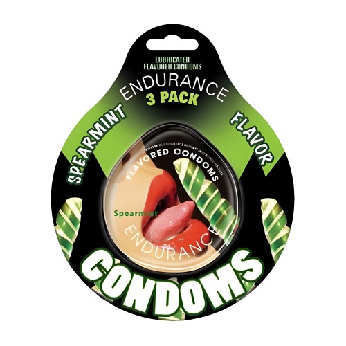 Condones Lubricados Con Sabor A Menta 3 Por Paquete