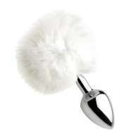 Tailz White Fluffy Bunny Tail Anal Plug - Playful Pleasure