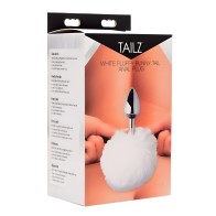 Tailz White Fluffy Bunny Tail Anal Plug - Playful Pleasure