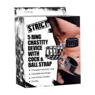 5 Ring Chastity Device - STRICT