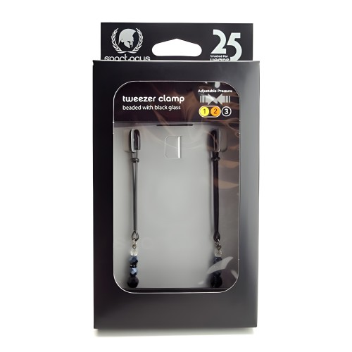 Black Beaded Nipple Clamps for Enhanced Stimulation