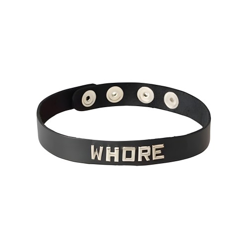 Collar Wordband Spartacus - Cuero Negro