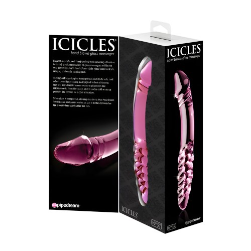 Icicles No 57 Glass Double Dildo Pink