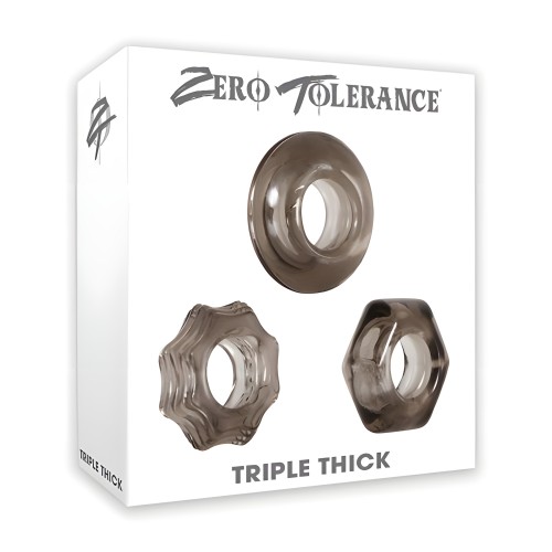 Trío de Anillos Cock Ring Triple Thick Humo