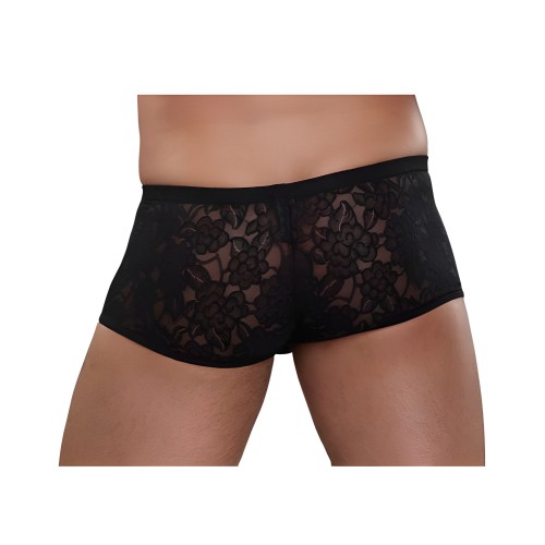Male Power Mini Short De Encaje Elástico Negro Pequeño