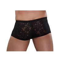 Male Power Mini Short De Encaje Elástico Negro Pequeño