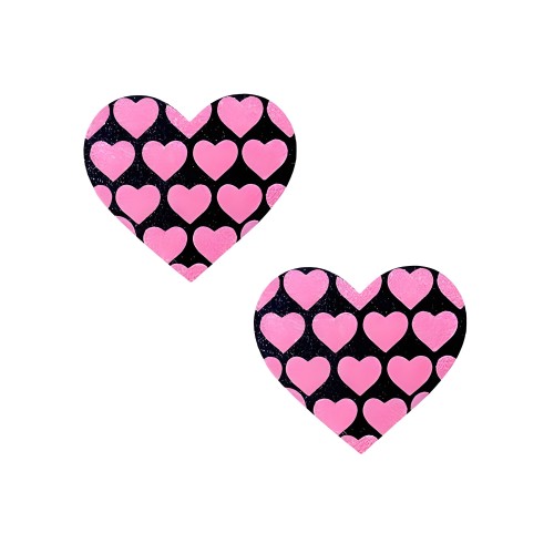 Neva Nude Pasty Hearts On Heart UV Ne Pink/Black