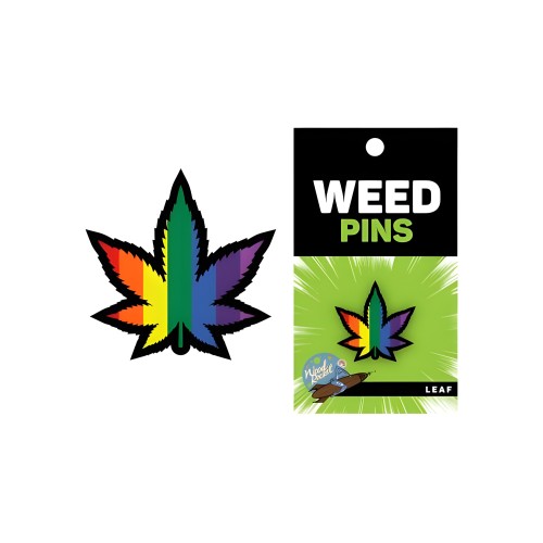 Weed Pin Green Marijuana Leaf