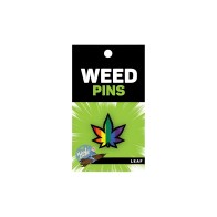 Weed Pin Green Marijuana Leaf