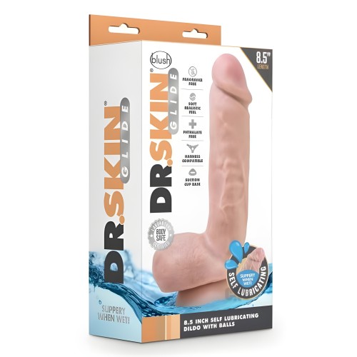 Dr. Skin Glide 8.5" Self-lubricating Dildo With Balls