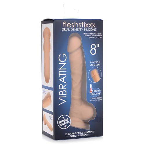 Fleshstixxx Dildo Vibrante Recargable de 8 Pulgadas Color Beige