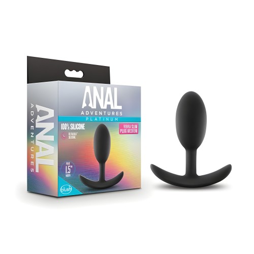 Anal Adventures Platinum Vibra Slim Plug - Medium - Black