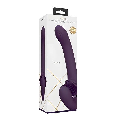 Vive Satu Rechargeable Strapless Strap-on - Purple