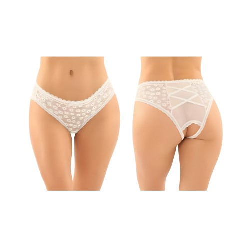 Panties Crotchless de Encaje y Malla Daisy
