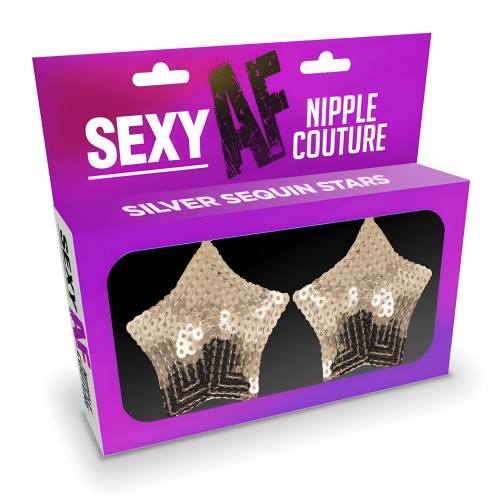 Sexy AF Nipple Couture Silver Stars Pasties