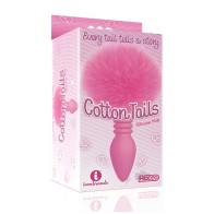 The 9's Cottontails Silicone Bunny Tail Butt Plug - Ribbed Pink