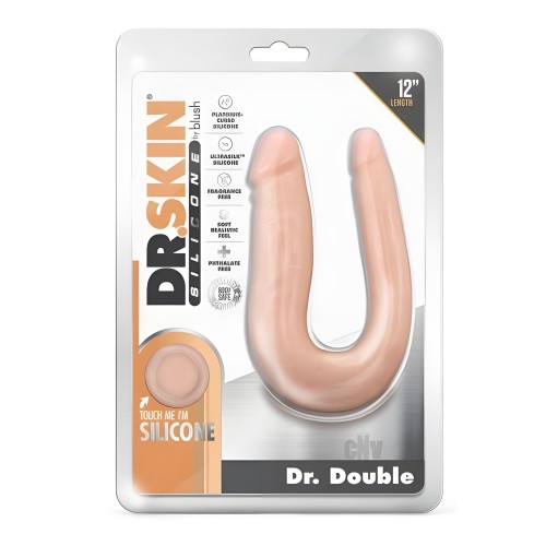 Dildo Doble de Silicona Dr. Skin 12 In. Vainilla