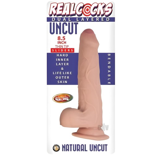 Dildo Deslizador Uncut de Doble Capa Realcocks - Dildo Realista