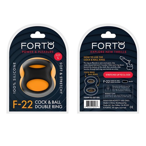 Forto F-22 Double Ring Liquid Silicone Cock Ring