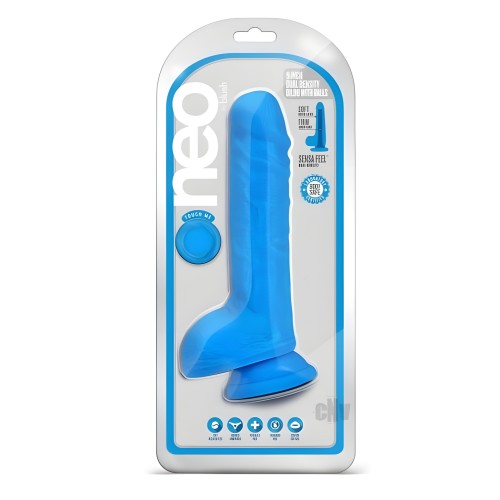 Neo Dual Density Dildo 9` Neon Blue