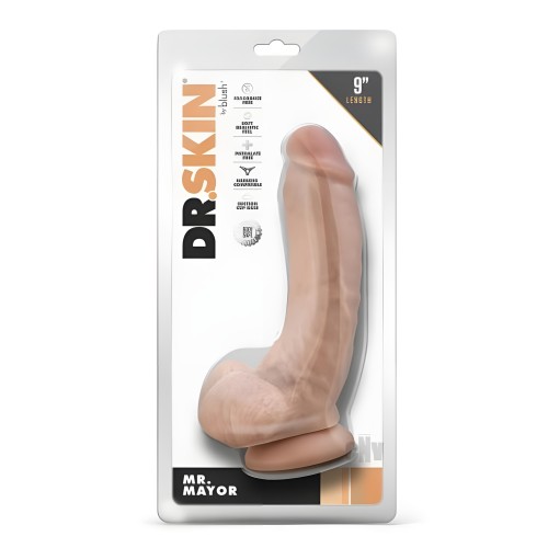 Dr Skin Mr Mayor 9 Dildo Balls Beige - Realistic Dildo
