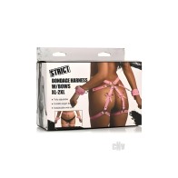 Strict Bondage Harness with Bows - XL/XXL - Pink