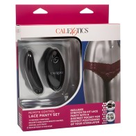 Remote Control Lace Panty Set S/M Red