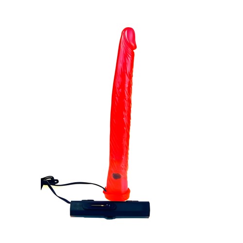 Anal Tickler Pink Jelly Dildo - 9" Vibrating