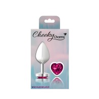 Cheeky Charms Heart Butt Plug - Medium - Bright Pink