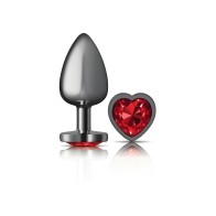 Cheeky Charms Heart Butt Plug - Large Gunmetal