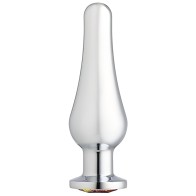 Cloud 9 Gems Silver Chromed Tall Anal Plug - Medium