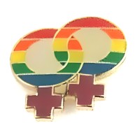 Gaysentials Lapel Pin - Rainbow Double Female