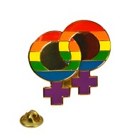 Gaysentials Lapel Pin - Rainbow Double Female