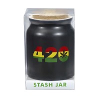 Matte Black 420 Stash Jar - Stylish Storage