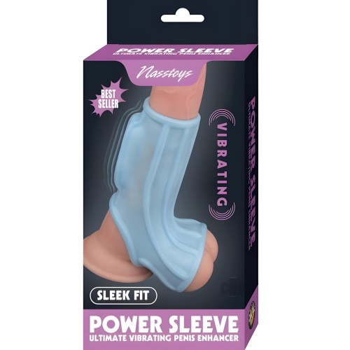 Vibrating Power Sleeve Sleek Fit Blu - Girth Enhancer
