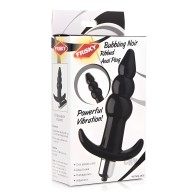 Ribbed Vibrating Butt Plug - Black