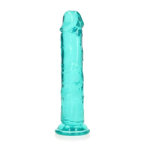 Realrock Crystal Clear Straight Dildo 7 In. - Turquoise