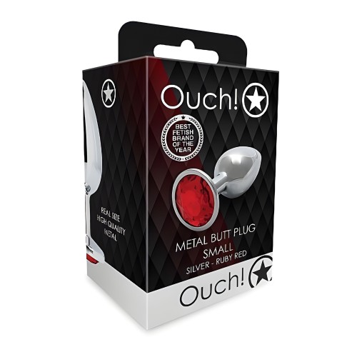 Plug Anal Redondo - Pequeño Plateado Rubí Rojo