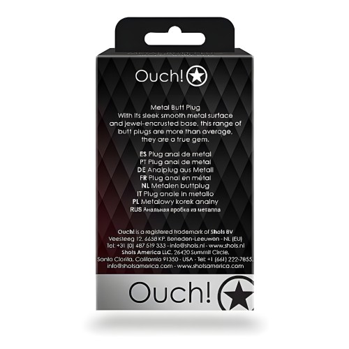 Round Gem Butt Plug - Small Silver Ruby Red