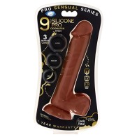 Pro Sensual Dong de Silicona Premium Marrón de 9 Pulgadas - Realista