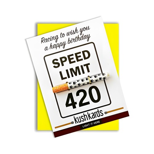 420 Speed Limit Birthday One Hitter Kard - Fun Gift