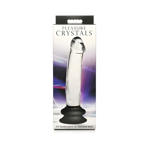 Pleasure Crystals 7.6 In. Glass Dildo With Silicone Base