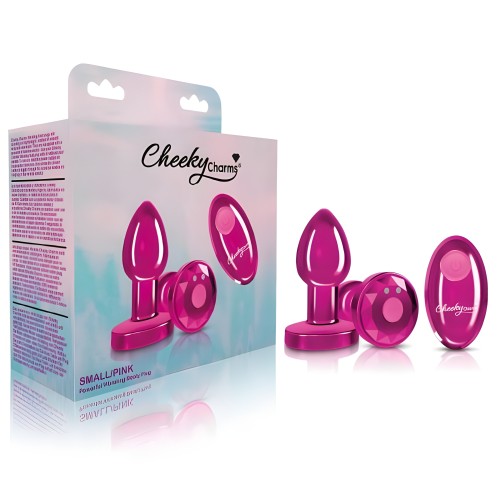 Cheeky Charms Vibrating Metal Plug Pink Small