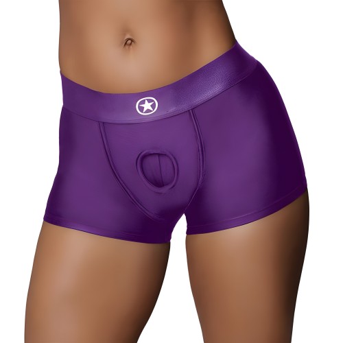 Ouch! Vibrating Strap-on Boxer Purple M/L