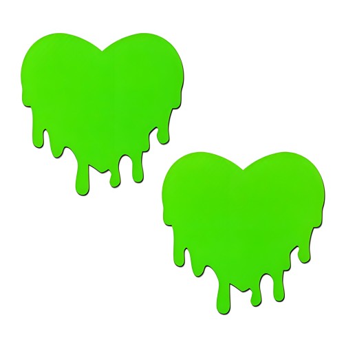 Pastease Corazones Derretidos Verde Neón - Pasties Coquetos